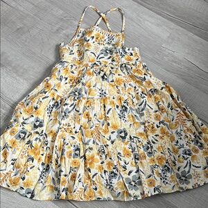 Floral Yellow and Gray dress size 6